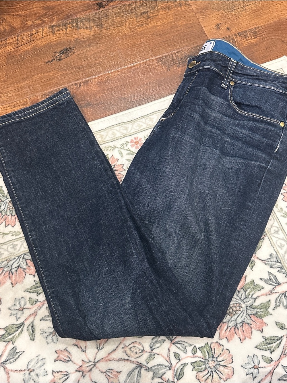 PAIGE Jimmy Jimmy Skinny Boyfriend Jeans - Dark Wash Blue - Size 32